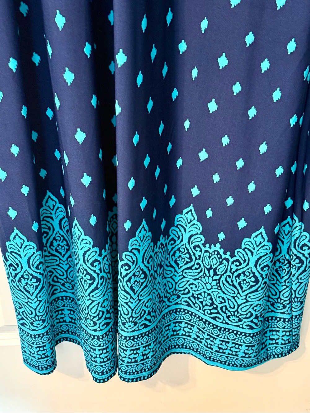 Catherines Navy and Turquoise Maxi Dress - Picture 3 of 4